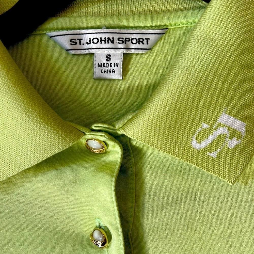 St. John Sport Lime Green Polo Shirt View 4